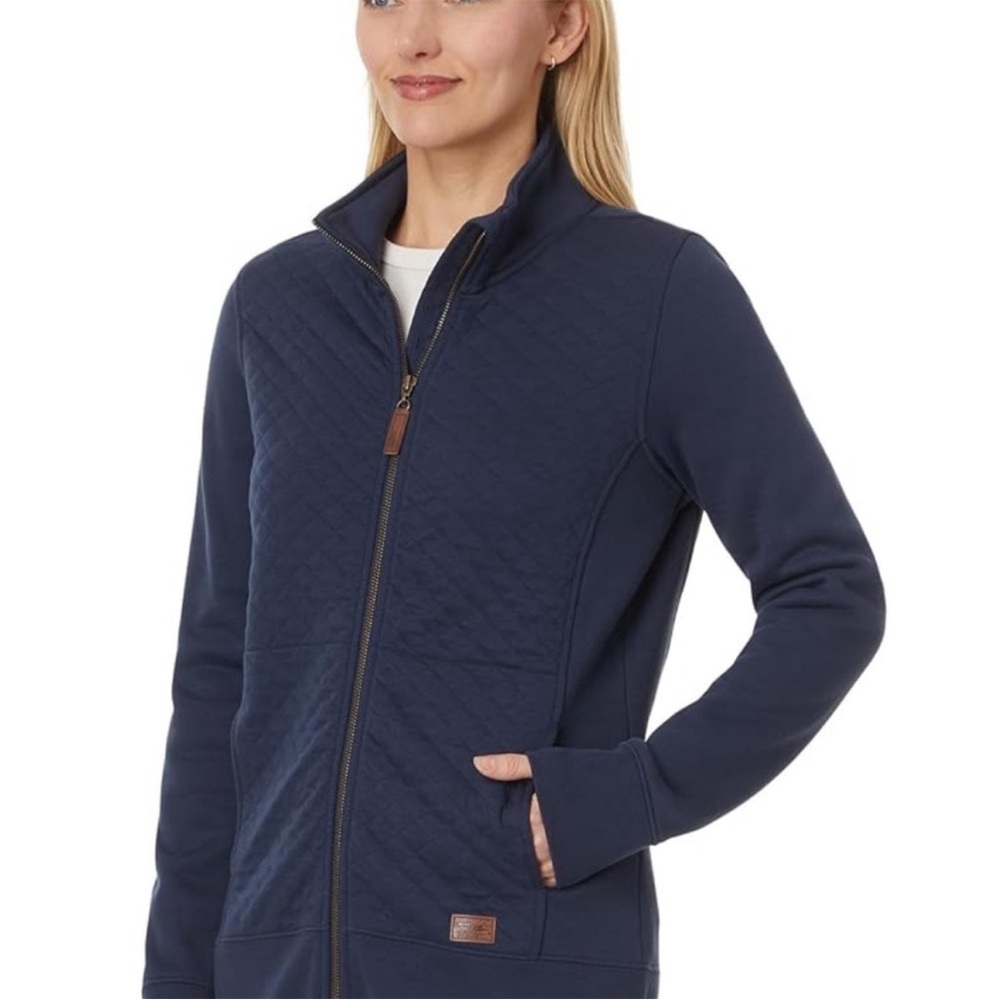 L.L. Bean Women's Navy Quilted zip up fleece
